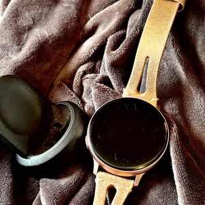 Stylish Pink Leather Strap Samsung Watch